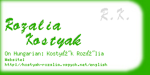 rozalia kostyak business card